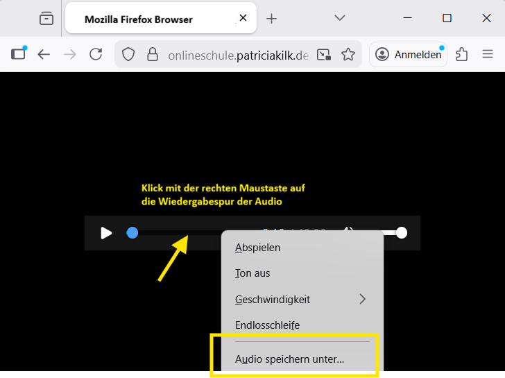 Browser: Mozilla Firefox Wiedergabe